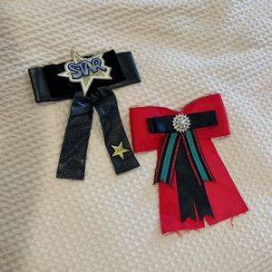 Elegant Red and Black Bow Accessories